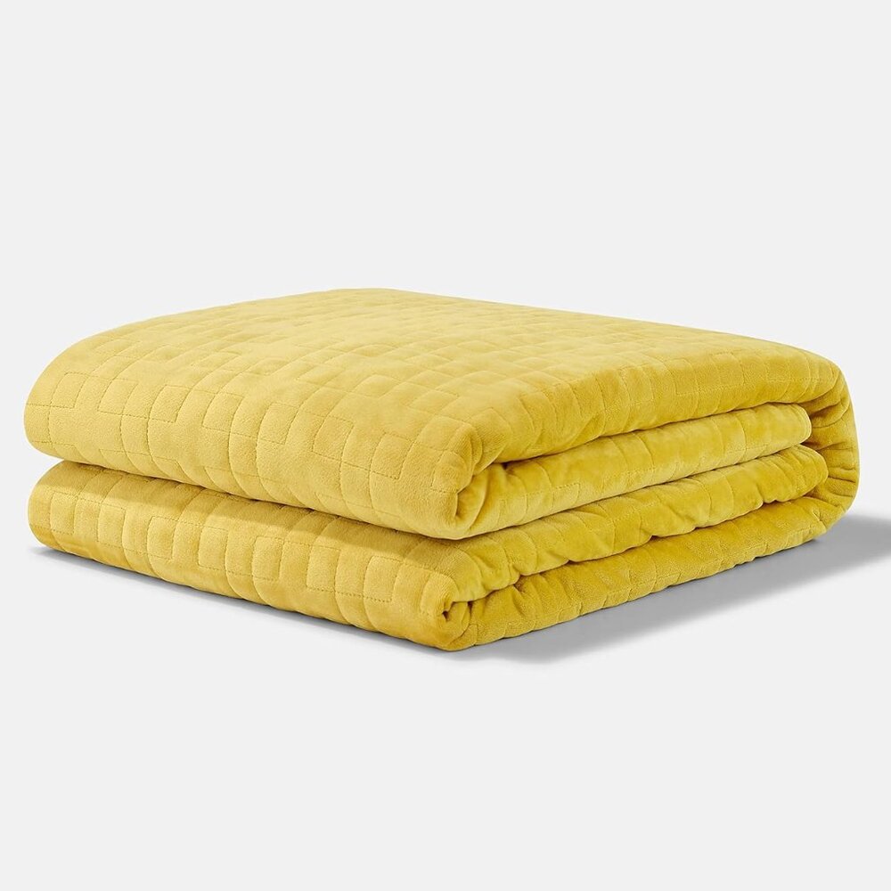 *~* Gravity Blanket ~ Weighted Blanket ~ Gold, Blanket Throw ~ Quilted ~ Cozy *